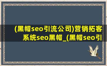 (黑帽seo引流公司)营销拓客系统seo黑帽_(黑帽seo引流公司)营销拓客系统网站