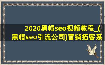 2020黑帽seo视频教程_(黑帽seo引流公司)营销拓客系统seo黑帽