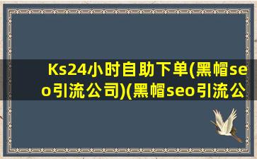 Ks24小时自助下单(黑帽seo引流公司)(黑帽seo引流公司)价