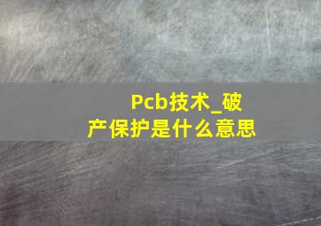 Pcb技术_破产保护是什么意思