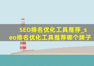 SEO排名优化工具推荐_seo排名优化工具推荐哪个牌子