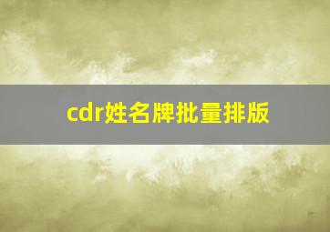 cdr姓名牌批量排版