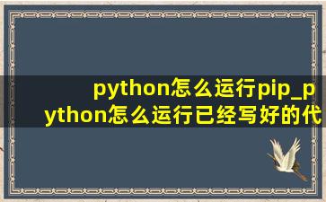 python怎么运行pip_python怎么运行已经写好的代码