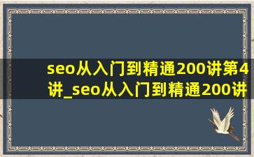 seo从入门到精通200讲第4讲_seo从入门到精通200讲第80讲