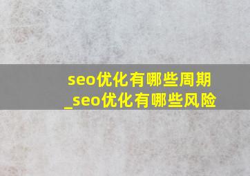 seo优化有哪些周期_seo优化有哪些风险