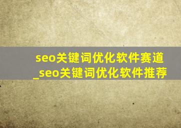 seo关键词优化软件赛道_seo关键词优化软件推荐