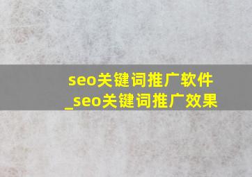 seo关键词推广软件_seo关键词推广效果