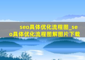 seo具体优化流程图_seo具体优化流程图解图片下载