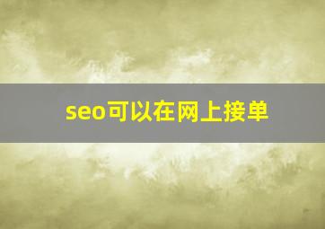 seo可以在网上接单