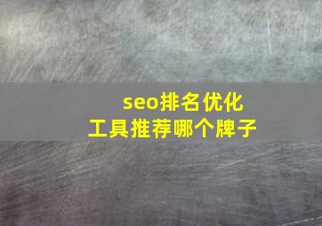 seo排名优化工具推荐哪个牌子