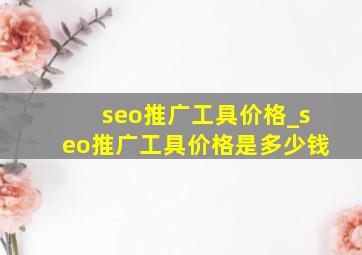 seo推广工具价格_seo推广工具价格是多少钱
