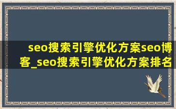 seo搜索引擎优化方案seo博客_seo搜索引擎优化方案排名