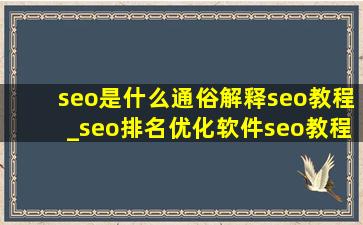 seo是什么通俗解释seo教程_seo排名优化软件seo教程