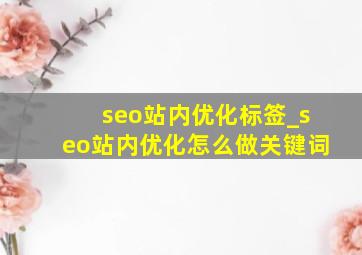 seo站内优化标签_seo站内优化怎么做关键词