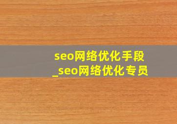 seo网络优化手段_seo网络优化专员