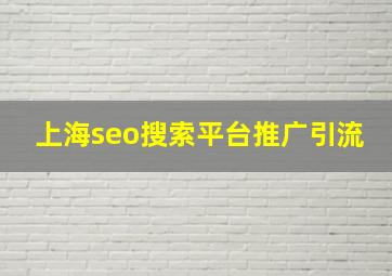 上海seo搜索平台推广引流