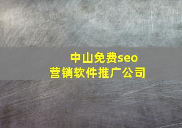 中山免费seo营销软件推广公司