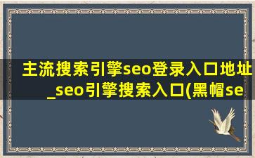 主流搜索引擎seo登录入口地址_seo引擎搜索入口(黑帽seo引流公司)