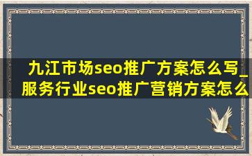 九江市场seo推广方案怎么写_服务行业seo推广营销方案怎么写