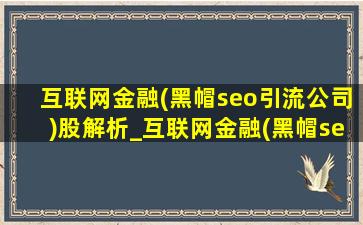 互联网金融(黑帽seo引流公司)股解析_互联网金融(黑帽seo引流公司)上市公司