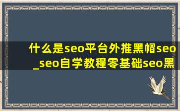 什么是seo平台外推黑帽seo_seo自学教程零基础seo黑帽