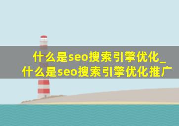 什么是seo搜索引擎优化_什么是seo搜索引擎优化推广