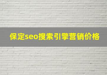保定seo搜索引擎营销价格