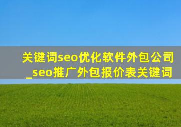 关键词seo优化软件外包公司_seo推广外包报价表关键词