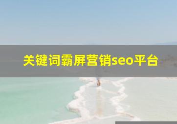 关键词霸屏营销seo平台