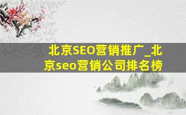 北京SEO营销推广_北京seo营销公司排名榜