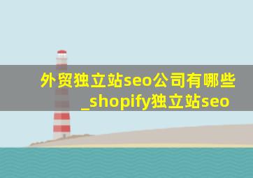 外贸独立站seo公司有哪些_shopify独立站seo
