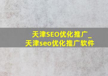 天津SEO优化推广_天津seo优化推广软件