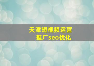 天津短视频运营推广seo优化