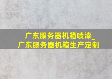 广东服务器机箱喷漆_广东服务器机箱生产定制