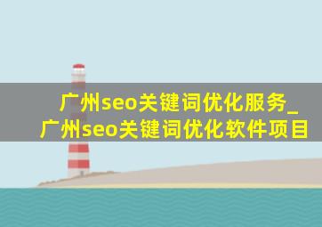 广州seo关键词优化服务_广州seo关键词优化软件项目