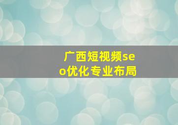 广西短视频seo优化专业布局