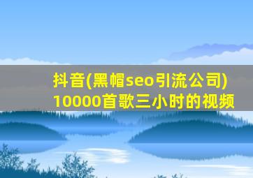 抖音(黑帽seo引流公司)10000首歌三小时的视频