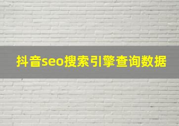 抖音seo搜索引擎查询数据