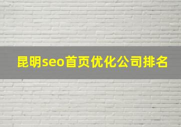 昆明seo首页优化公司排名