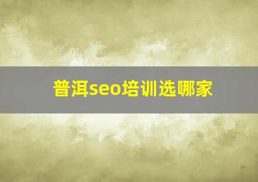 普洱seo培训选哪家