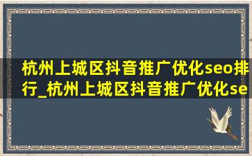杭州上城区抖音推广优化seo排行_杭州上城区抖音推广优化seo策划