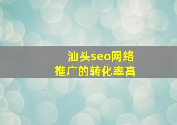 汕头seo网络推广的转化率高