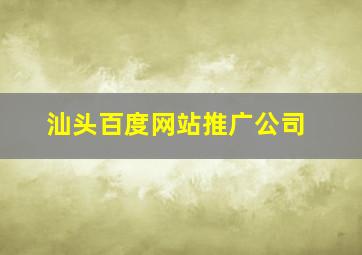汕头百度网站推广公司