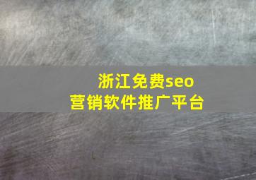 浙江免费seo营销软件推广平台