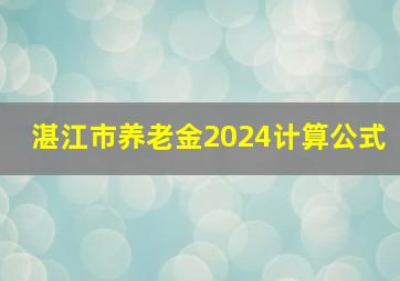 湛江市养老金2024计算公式