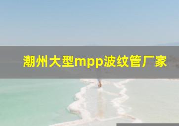 潮州大型mpp波纹管厂家