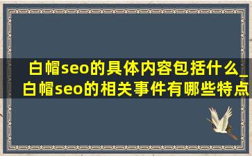 白帽seo的具体内容包括什么_白帽seo的相关事件有哪些特点