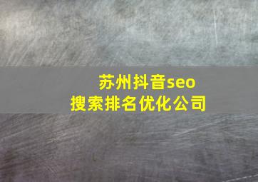 苏州抖音seo搜索排名优化公司