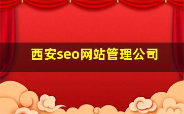 西安seo网站管理公司
