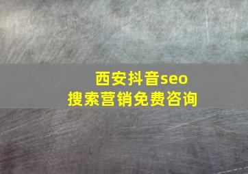 西安抖音seo搜索营销免费咨询